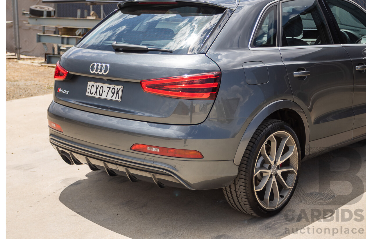 2/2015 Audi RS Q3 2.5 TFSI Quattro (AWD) 8U MY14 4D Wagon Daytona Grey Pearl Turbo 2.5L
