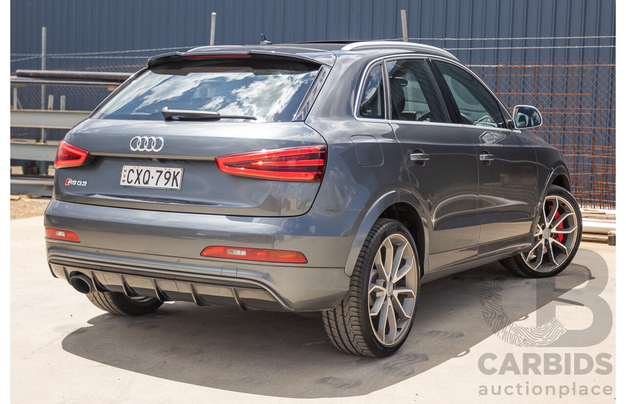 2/2015 Audi RS Q3 2.5 TFSI Quattro (AWD) 8U MY14 4D Wagon Daytona Grey Pearl Turbo 2.5L