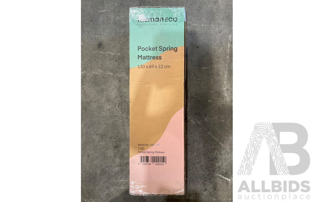 TASMAN ECO - Pocket Spring Mattress 130x69x12cm (T-331)