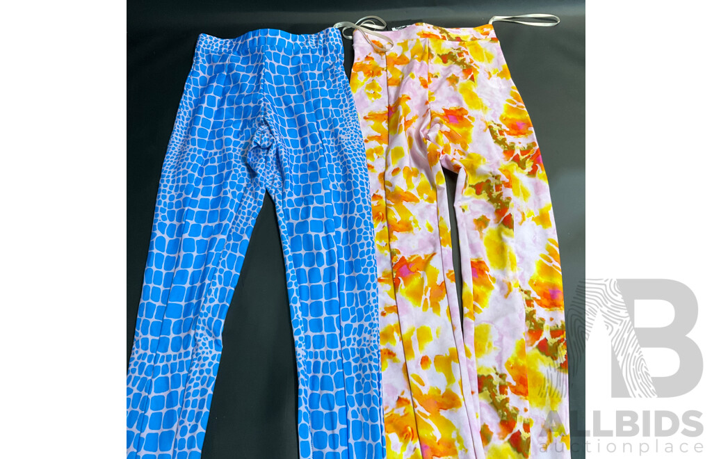 Blue Snakeskin and Leighton Size 6 Leggings Branded Alex Perry