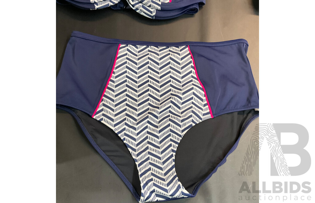 Elomi Swim Chevron Top & Hight Waist Briefs - Various Sizes - Lot of 11