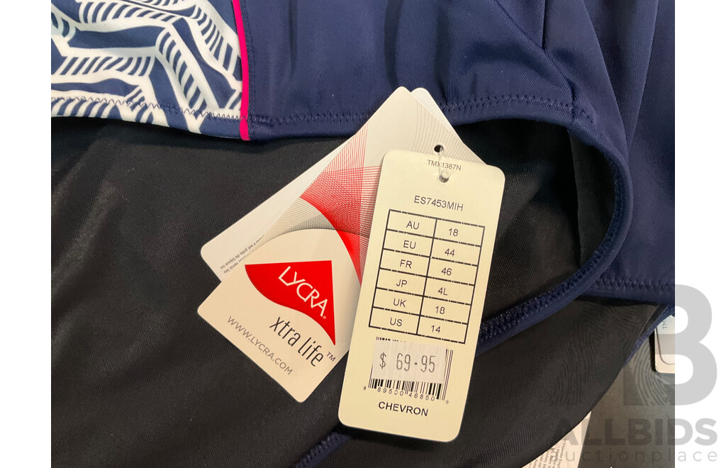 Elomi Swim Chevron Top & Hight Waist Briefs - Various Sizes - Lot of 11