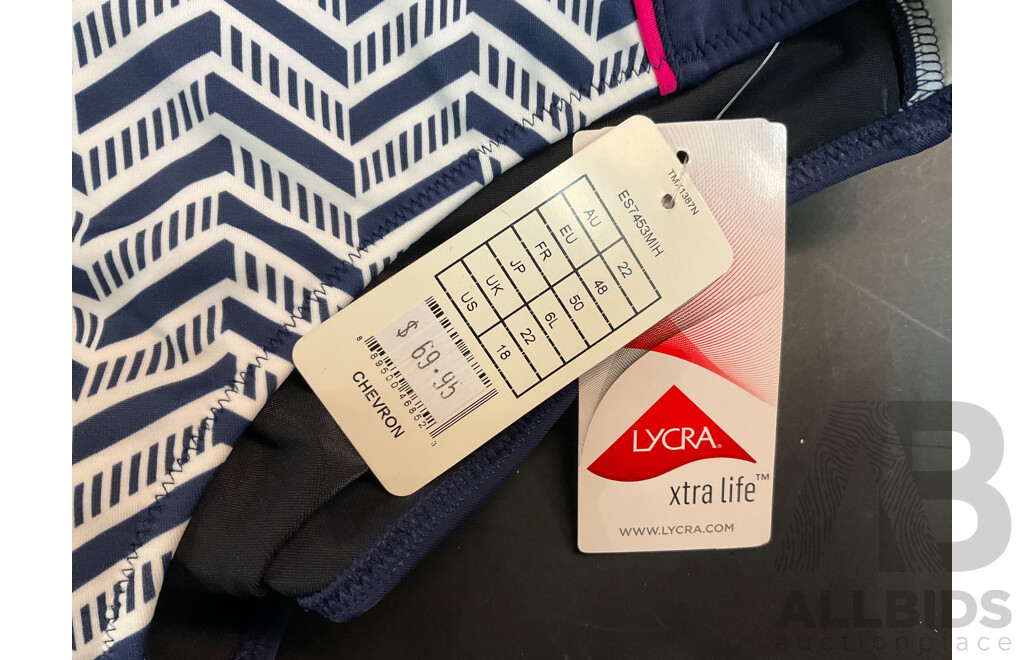 Elomi Swim Chevron Top & Hight Waist Briefs - Various Sizes - Lot of 11