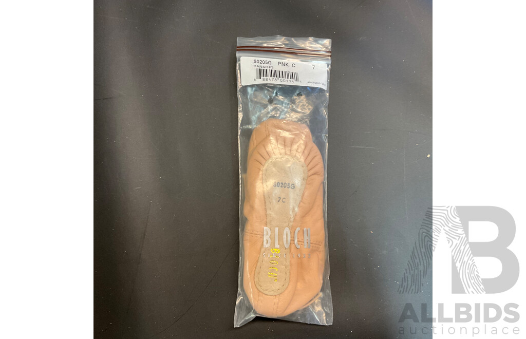 BLOCH Dance Women's Dansoft Full Sole Leather Ballet Slipper/Shoe - Black (Size 13.5 & 1) and Pink (Size 7)  - Lot of 8