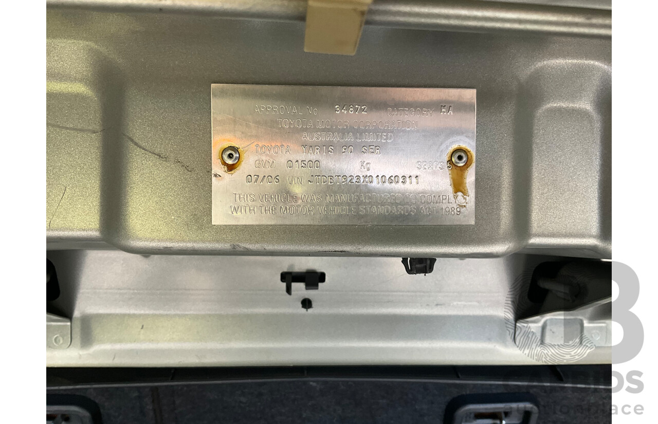7/2006 Toyota Yaris YRS NCP93R 4d Sedan Tuscan Gold Metallic 1.5L