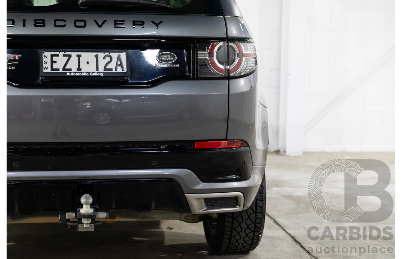 02/2018 Land Rover Discovery Sport Si4 SE Dynamic Design Pack (177kW AWD) 5 Seat L550 MY18 4D Wagon Corris Grey Metallic/ Santorini Black Roof Turbo 2.0L