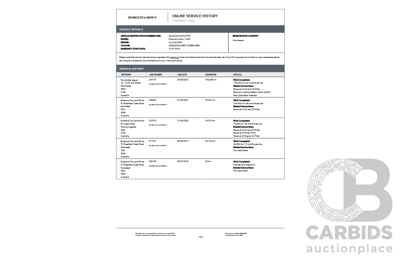 02/2018 Land Rover Discovery Sport Si4 SE Dynamic Design Pack (177kW AWD) 5 Seat L550 MY18 4D Wagon Corris Grey Metallic/ Santorini Black Roof Turbo 2.0L