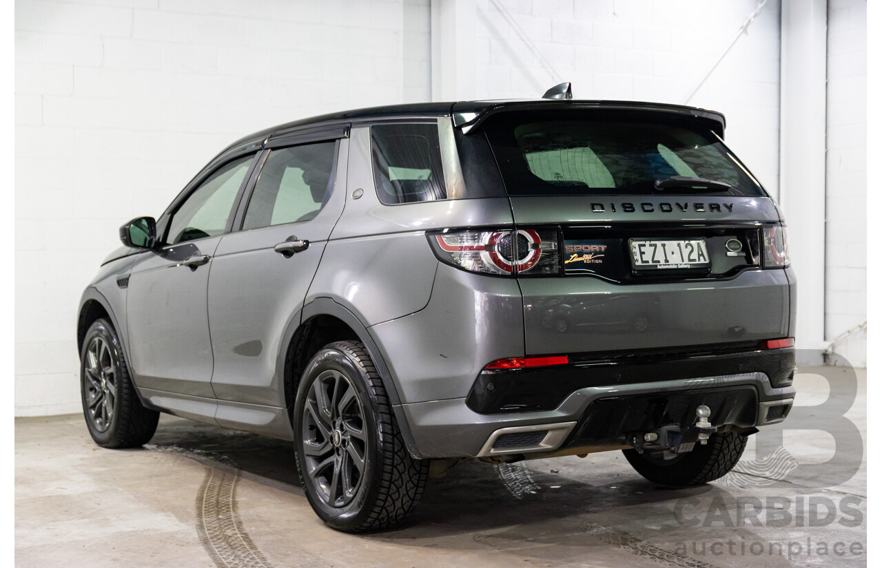02/2018 Land Rover Discovery Sport Si4 SE Dynamic Design Pack (177kW AWD) 5 Seat L550 MY18 4D Wagon Corris Grey Metallic/ Santorini Black Roof Turbo 2.0L