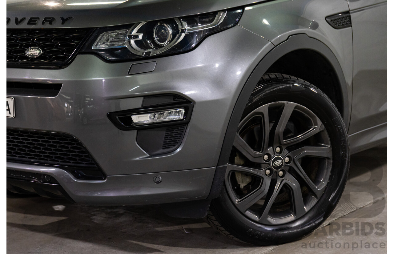 02/2018 Land Rover Discovery Sport Si4 SE Dynamic Design Pack (177kW AWD) 5 Seat L550 MY18 4D Wagon Corris Grey Metallic/ Santorini Black Roof Turbo 2.0L