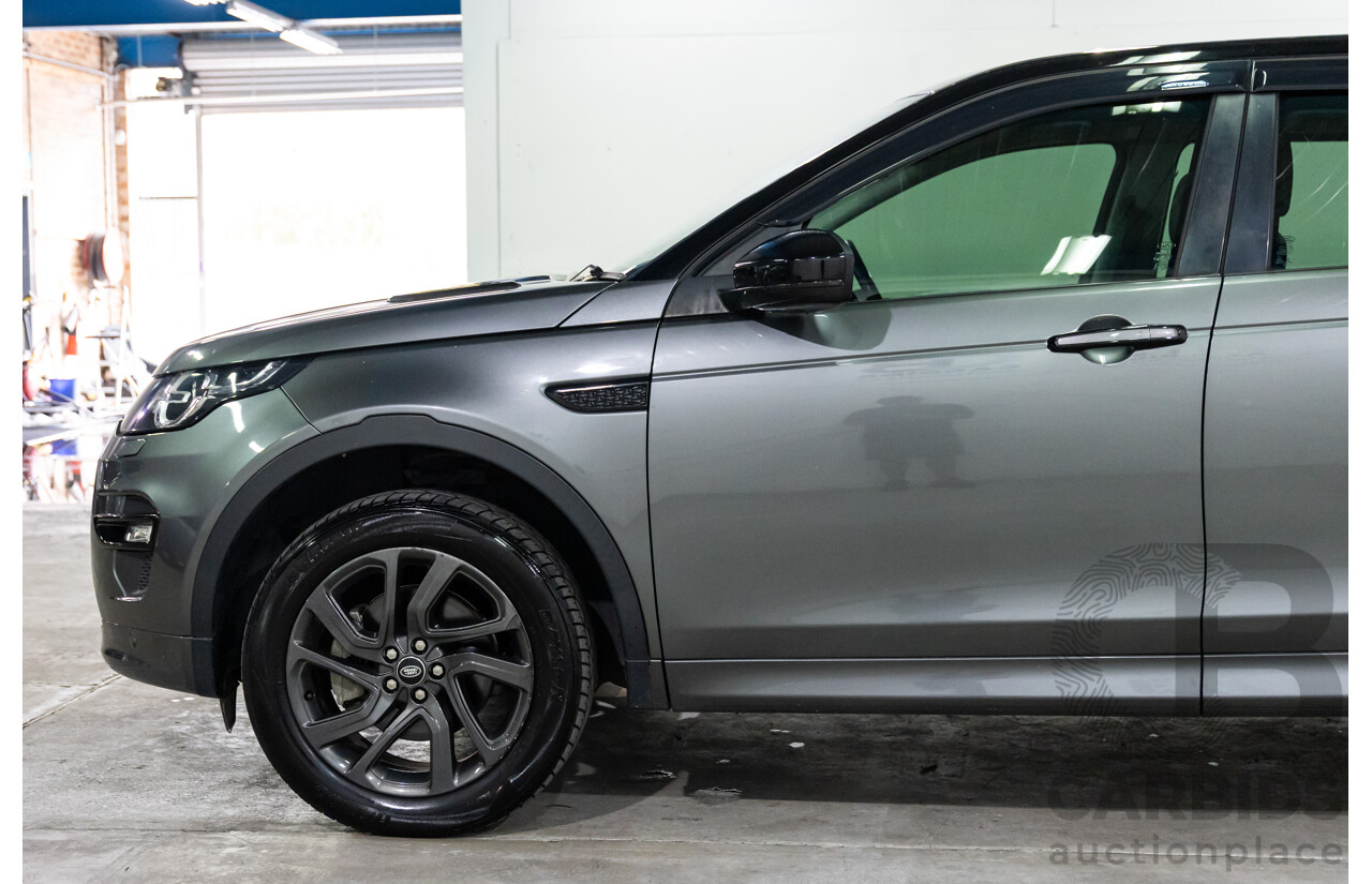 02/2018 Land Rover Discovery Sport Si4 SE Dynamic Design Pack (177kW AWD) 5 Seat L550 MY18 4D Wagon Corris Grey Metallic/ Santorini Black Roof Turbo 2.0L