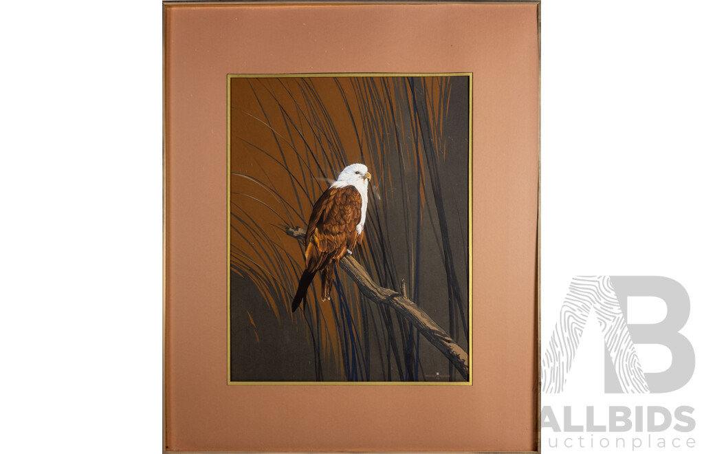 William D. Hughes (20th Century, Australian, 1935-), River Nomad [Brahminy Kite] (1978), Wonderful Original Watercolour, 98 x 82 cm (frame)