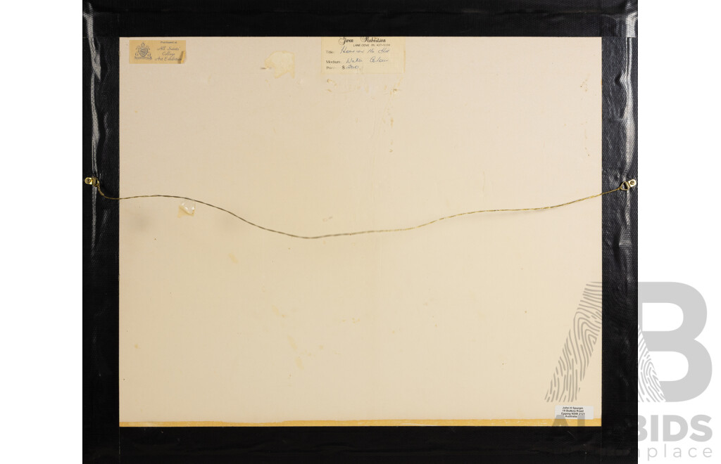 Gwen Robertson (20th Century, Australian), Home on the Hill, Lovely Original Vintage Watercolour, 58 X 70 Cm (frame)