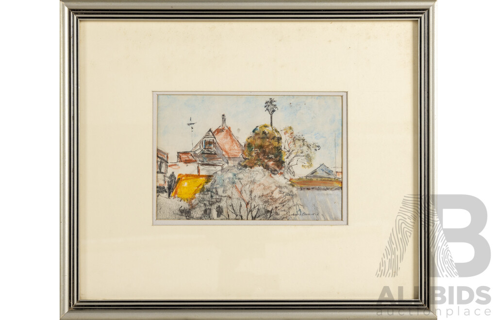 John Caldwell, (20th Century, Australian, 1942-), Above Chinaman's Beach, Wonderful Original Mixed Water Based Media on Paper, 33 x 39 cm (frame)