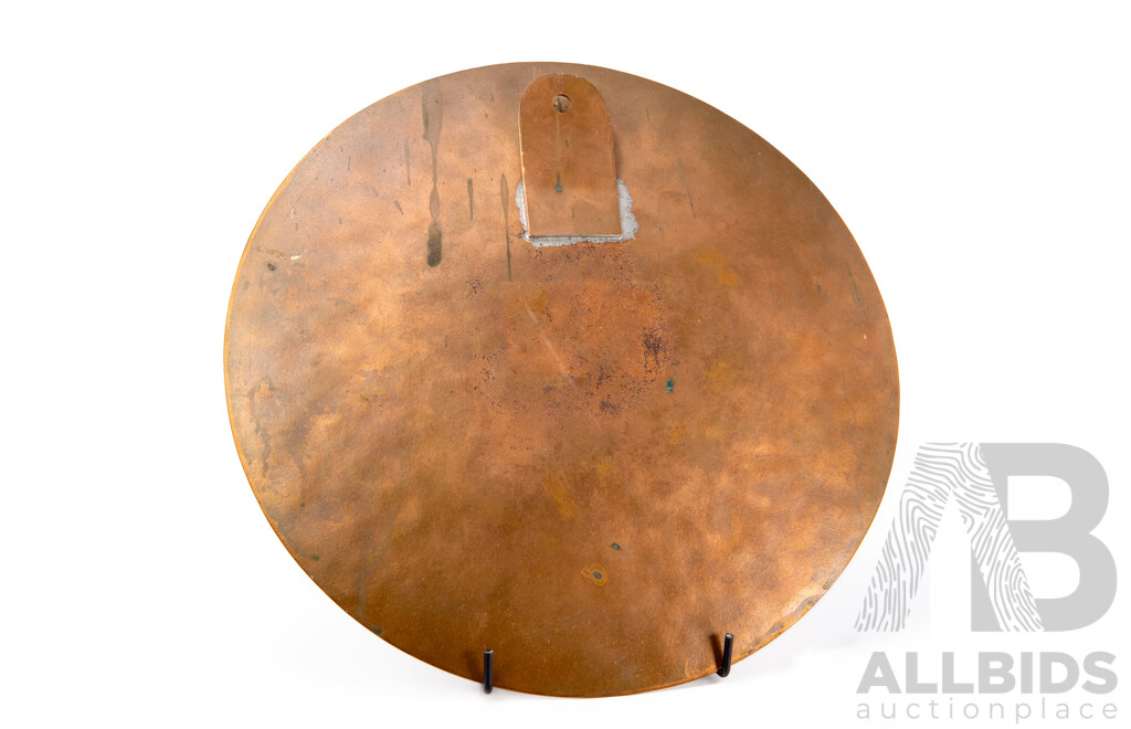 Vintage Copper and Enamel Shallow Dish