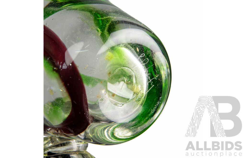 Small Art Glass Bud Vase by Peter Docherty and Smaller Example