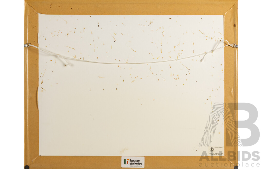 Darby Jampajinpa Ross, (20th Century, Indigenous Australian, 1905-2005), Yankirri Manu Ngapa Jukurrpa [Emu and Water Jukurrpa], Signed & Editioned Screenprint, 55 x 69 cm (frame)