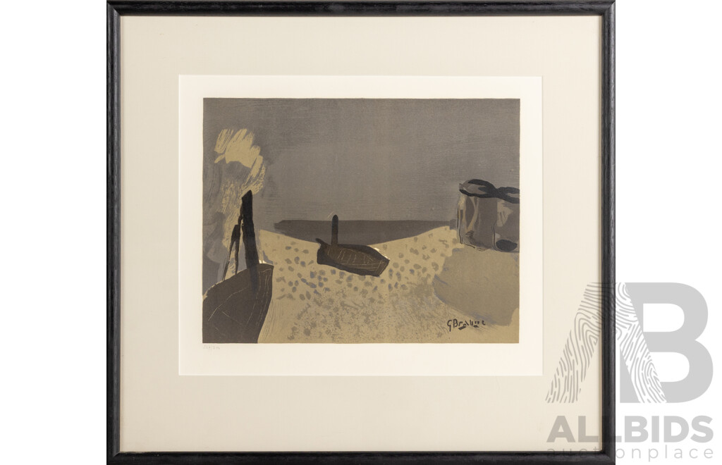 Georges Braque, (20th Century, French, 1882-1963), La Barque sur la plage, Editioned Lithograph, 52 x 57 cm (frame)
