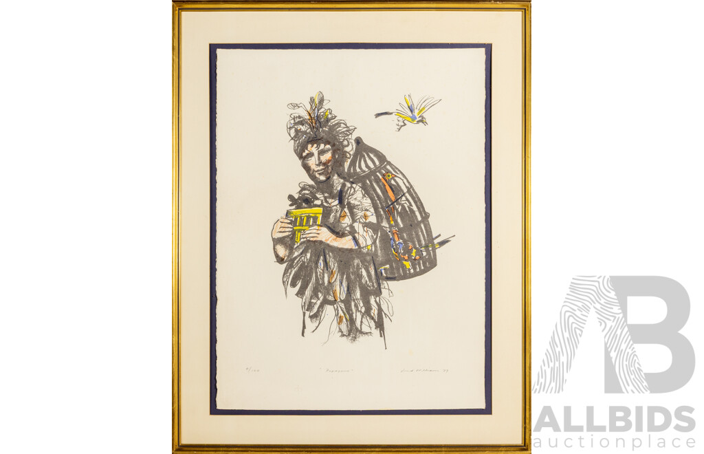 Fred Williams, (20th Century, Australian, 1927-1982), Papageno (1979), Offset Editioned Lithograph on Arches Paper, 97 x 77 cm (frame)