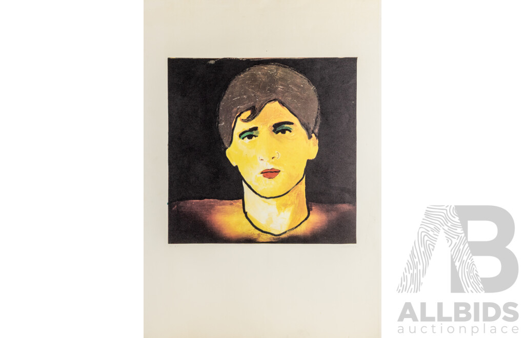 Albert Shomaly, (20th Century, Palestinian-Australian, 1950-), Self Portrait (1977), Original Editioned & Signed Silk Screen, 90 X 64 Cm (sheet)
