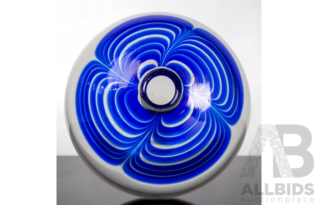 Lenora Glass Industries Clear Glass Vase with Blue Highlights