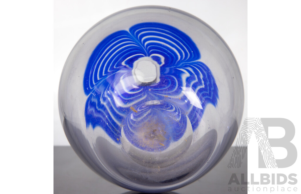 Lenora Glass Industries Clear Glass Vase with Blue Highlights