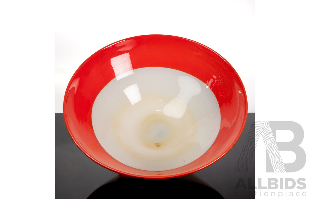 Large Art Glass Two-Tone Bowl by Maureen Williams