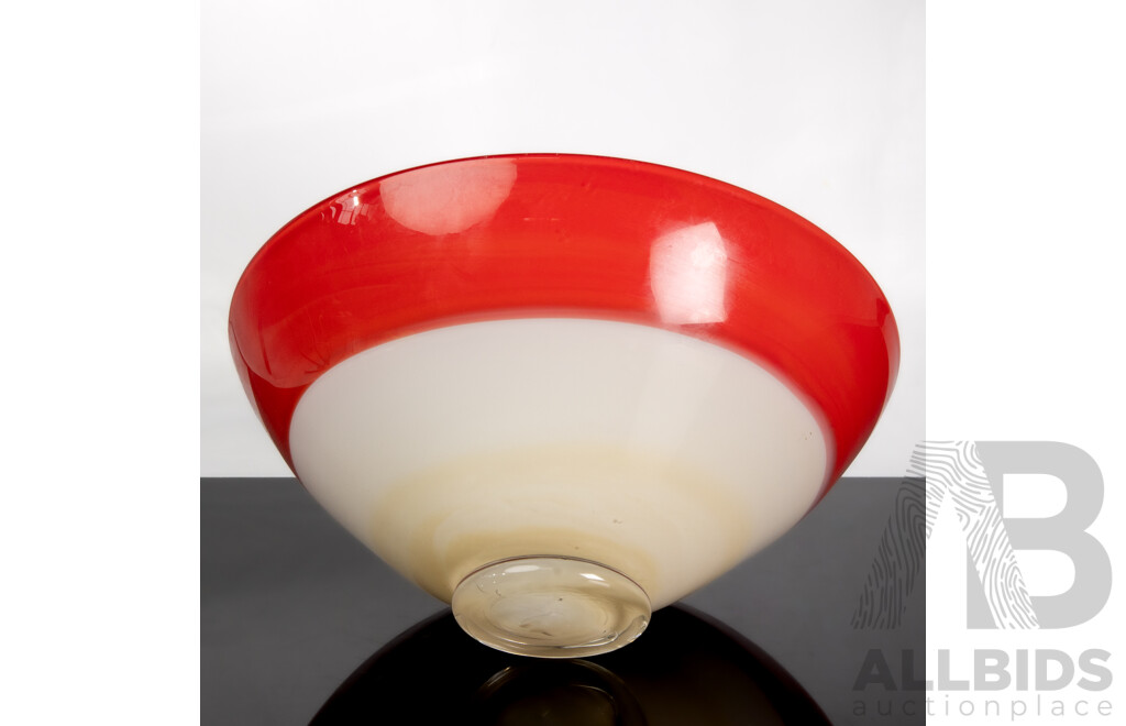Large Art Glass Two-Tone Bowl by Maureen Williams