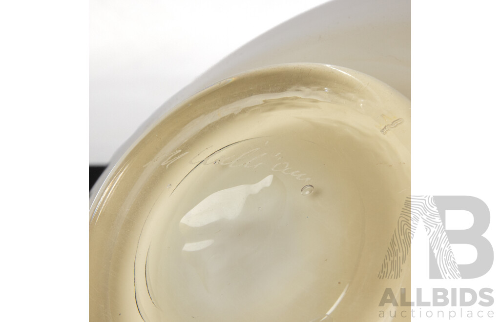 Large Art Glass Two-Tone Bowl by Maureen Williams