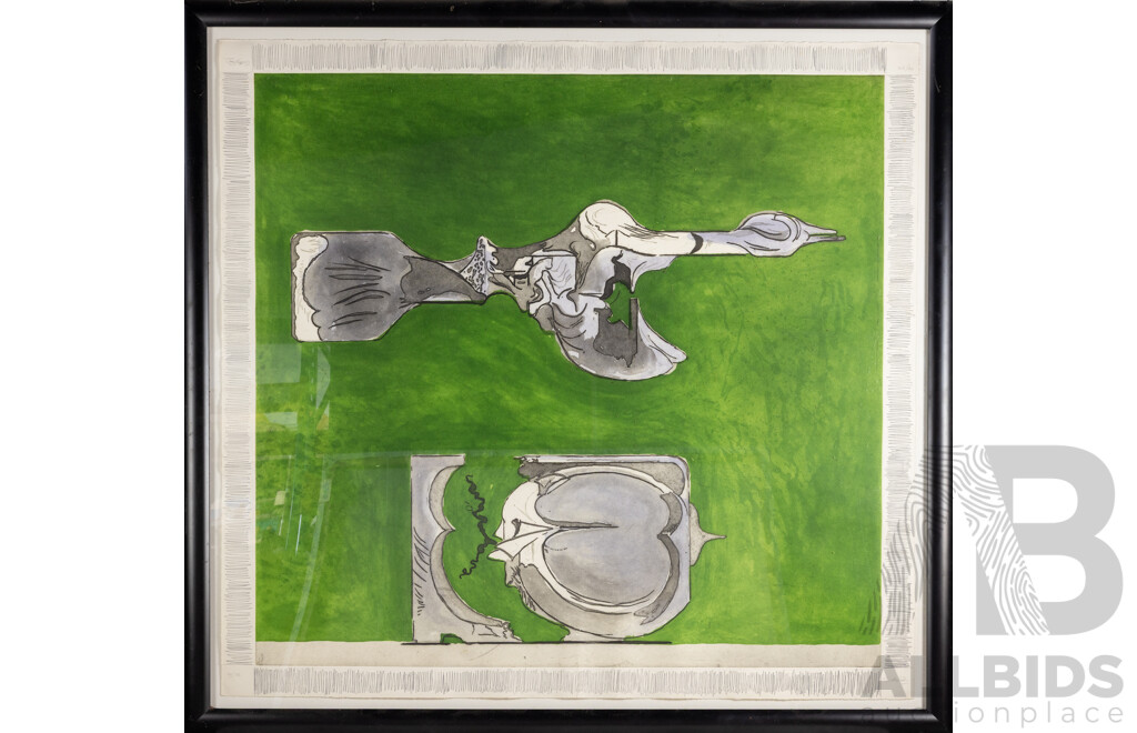 Graham Sutherland, (20th Century, British, 1903-1980), Untitled (1974), Wonderful Original Twice Editioned & Signed Etching & Aquatint on Copperplate 130 x 122 cm (frame)