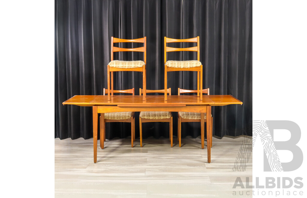 Teak Six Piece Dining Suite with Extension Table and Five Chairs