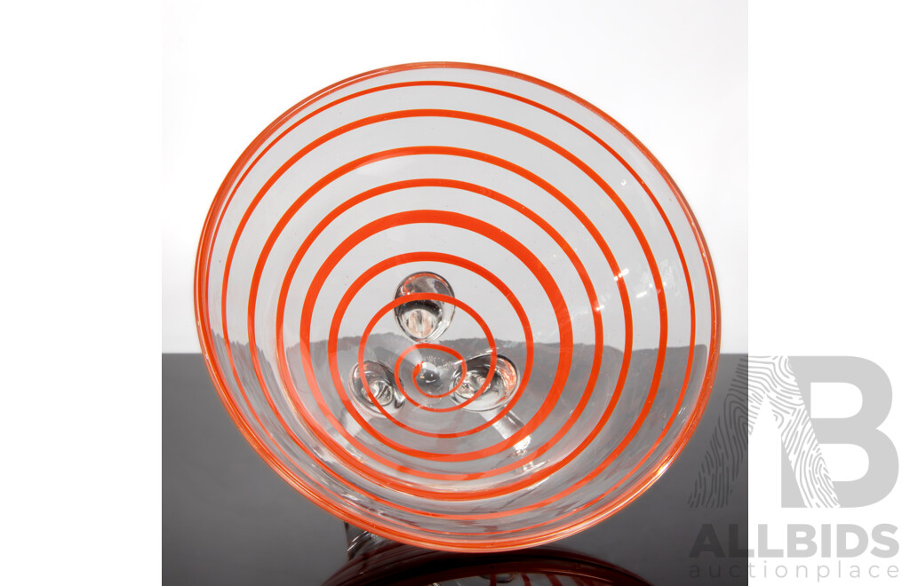 Tri-footed Art Glass Bowl by Mark Thiele, Australia