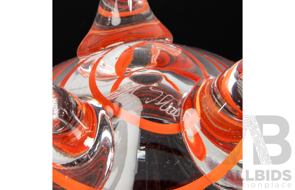 Tri-footed Art Glass Bowl by Mark Thiele, Australia