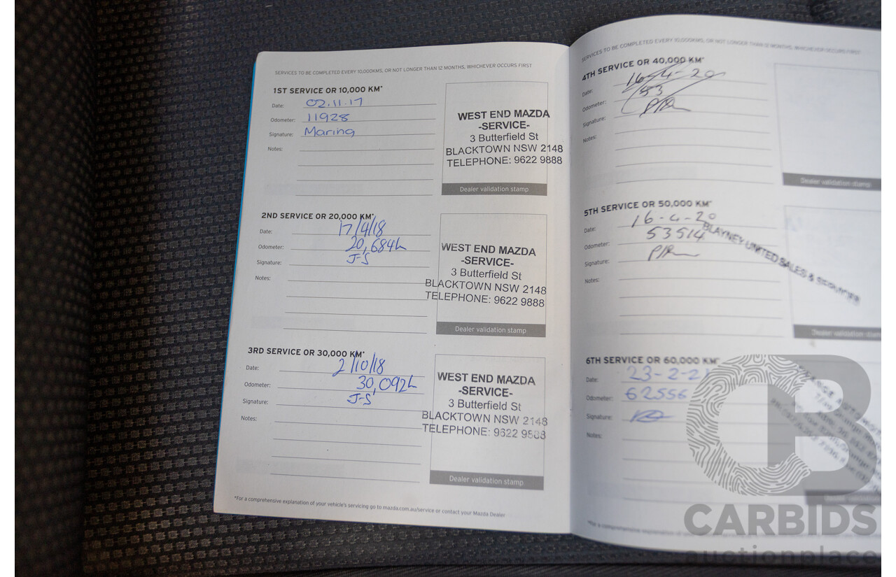 12/2016 Mazda BT-50 XT Hi-Rider (4x2) MY16 Cab Chasis Cool White Turbo Diesel 2.2L