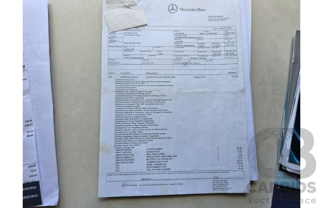 4/2006 Mercedes-Benz ML 350 (AWD) W164 4d Wagon Silver 3.5L