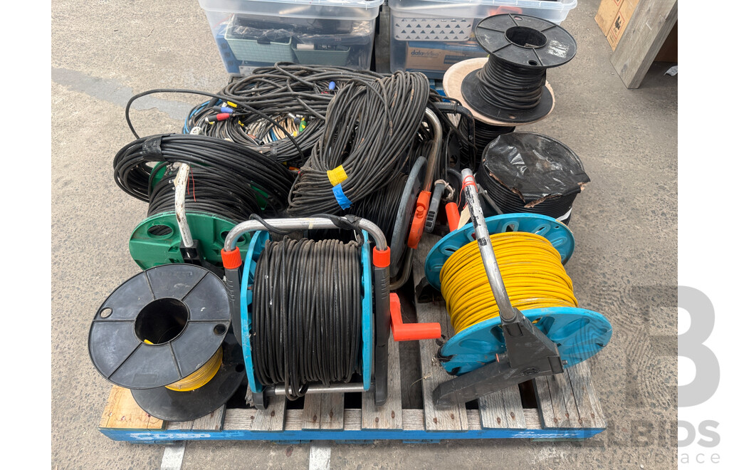 Pallet of Assorted Reels/Loose of Cable - Electrical/Audio/Video