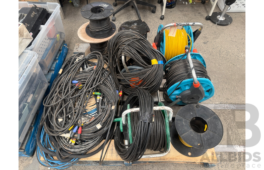 Pallet of Assorted Reels/Loose of Cable - Electrical/Audio/Video
