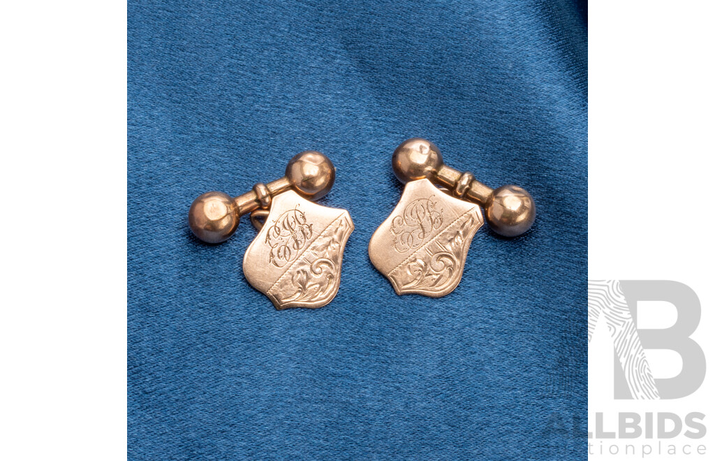 9ct Rose Gold Pair of Cufflinks - 6.4gms