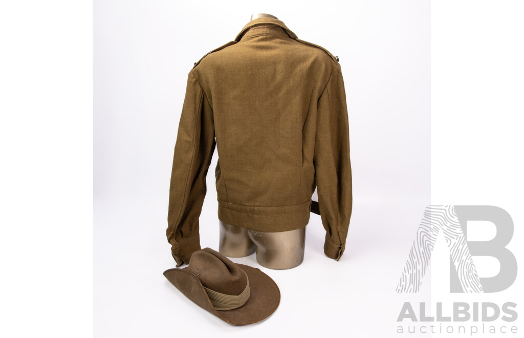 Vintage Australian Army Battledress Jacket and Slouch Hat