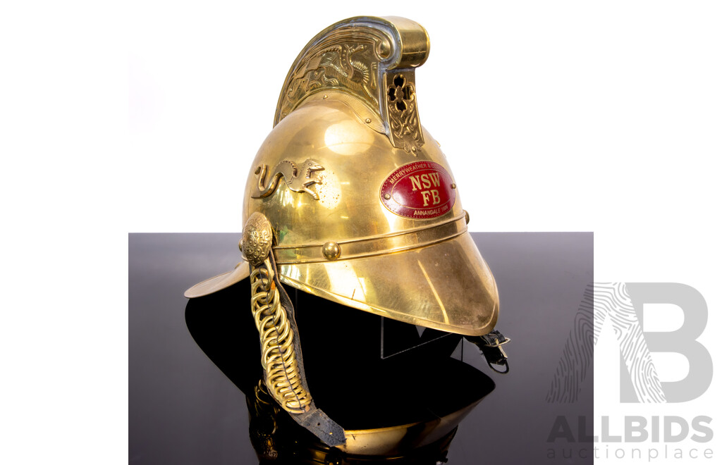 Good Reproduction Brass NSW Fire Brigade Dress Helmet