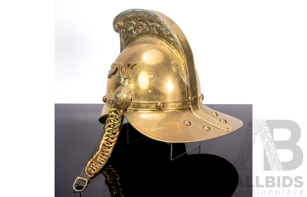 Good Reproduction Brass NSW Fire Brigade Dress Helmet