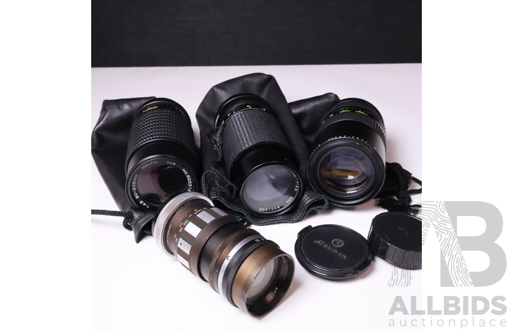 Group of Manual Focus Telephoto and Zoom Lenses