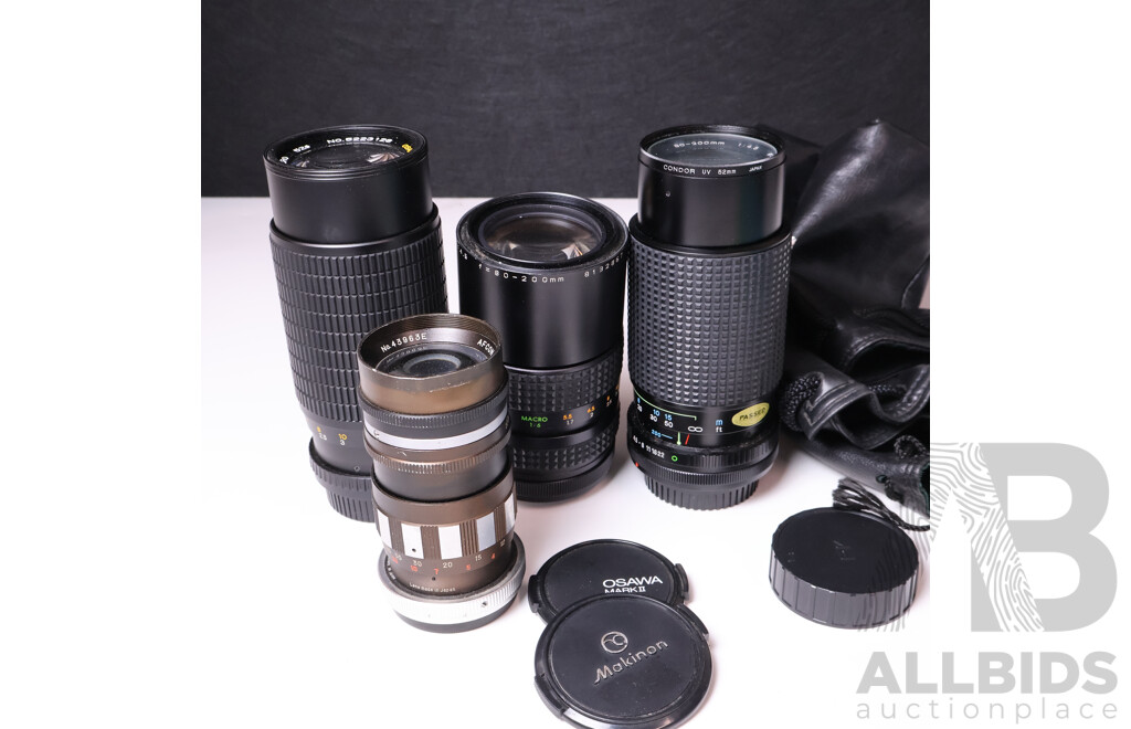 Group of Manual Focus Telephoto and Zoom Lenses