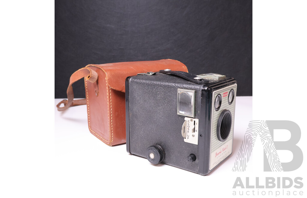 Kodak Brownie Flash II Camera with Leather Case