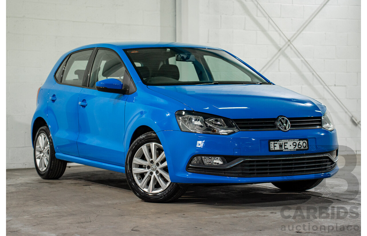 06/2016 Volkswagen Polo 81 TSI Comfortline (FWD) 6R MY16 5d Hatchback Cornflower Blue Turbo 1.2L