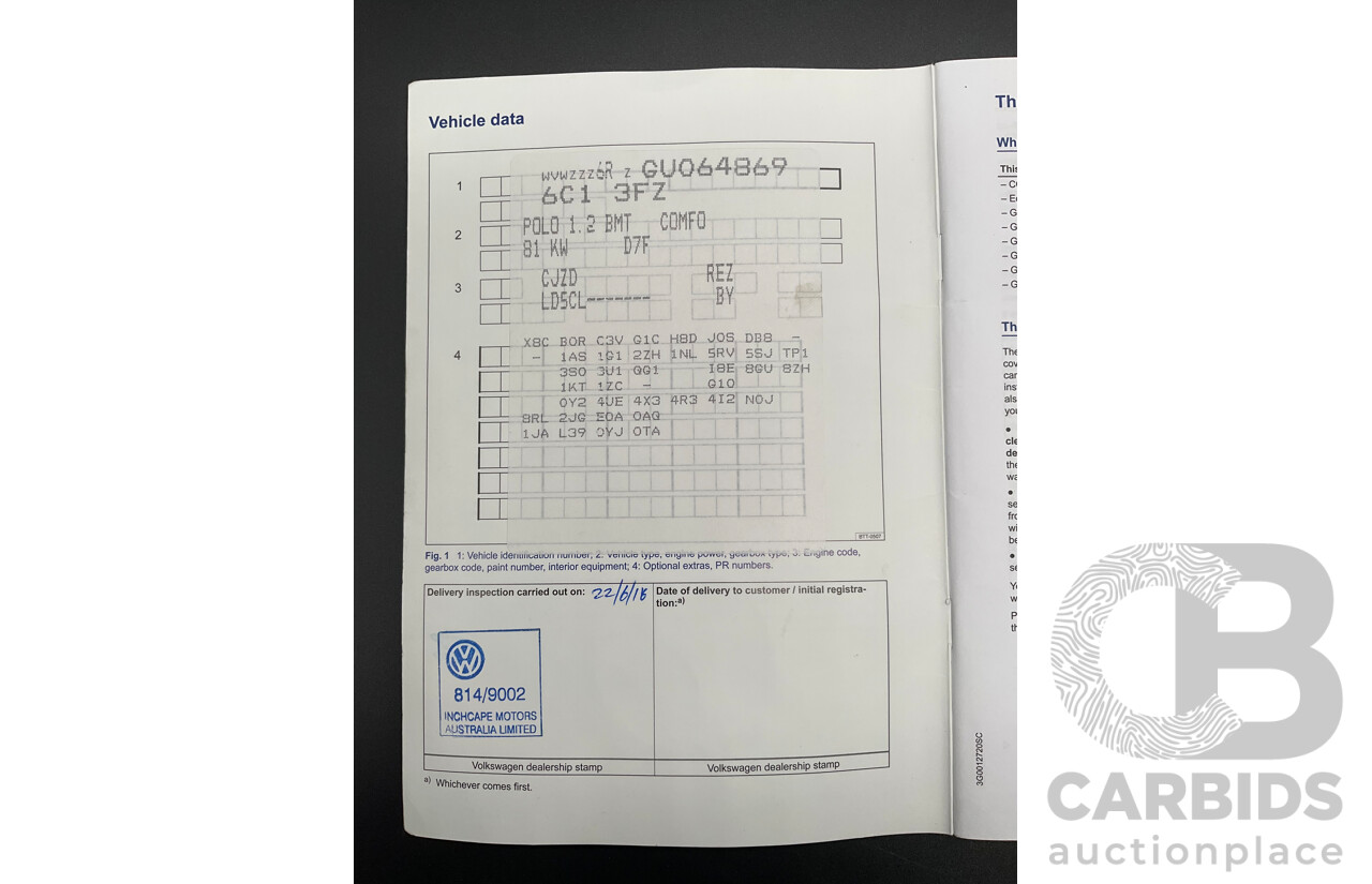 06/2016 Volkswagen Polo 81 TSI Comfortline (FWD) 6R MY16 5d Hatchback Cornflower Blue Turbo 1.2L