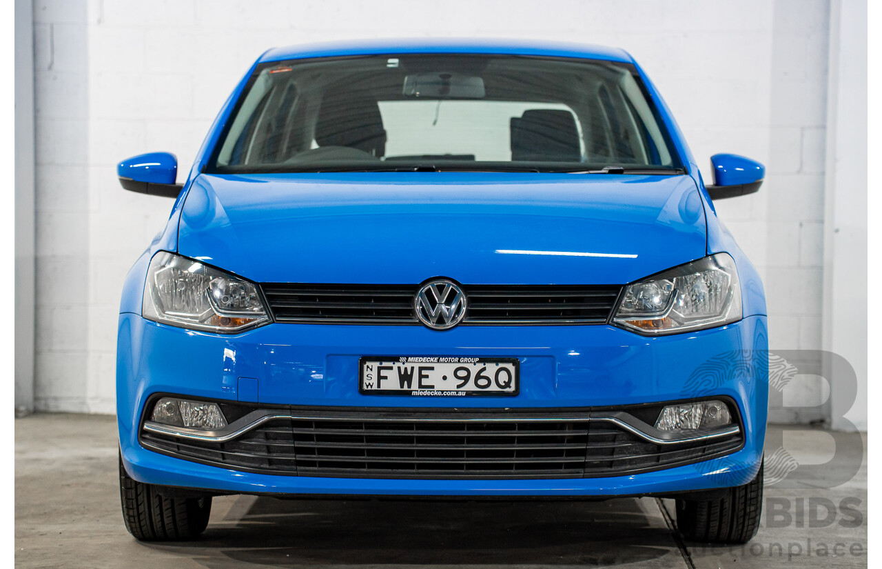06/2016 Volkswagen Polo 81 TSI Comfortline (FWD) 6R MY16 5d Hatchback Cornflower Blue Turbo 1.2L
