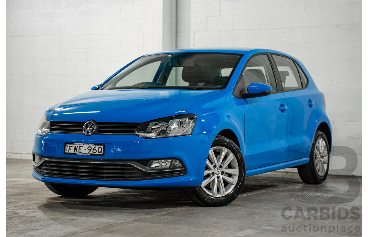 06/2016 Volkswagen Polo 81 TSI Comfortline (FWD) 6R MY16 5d Hatchback Cornflower Blue Turbo 1.2L