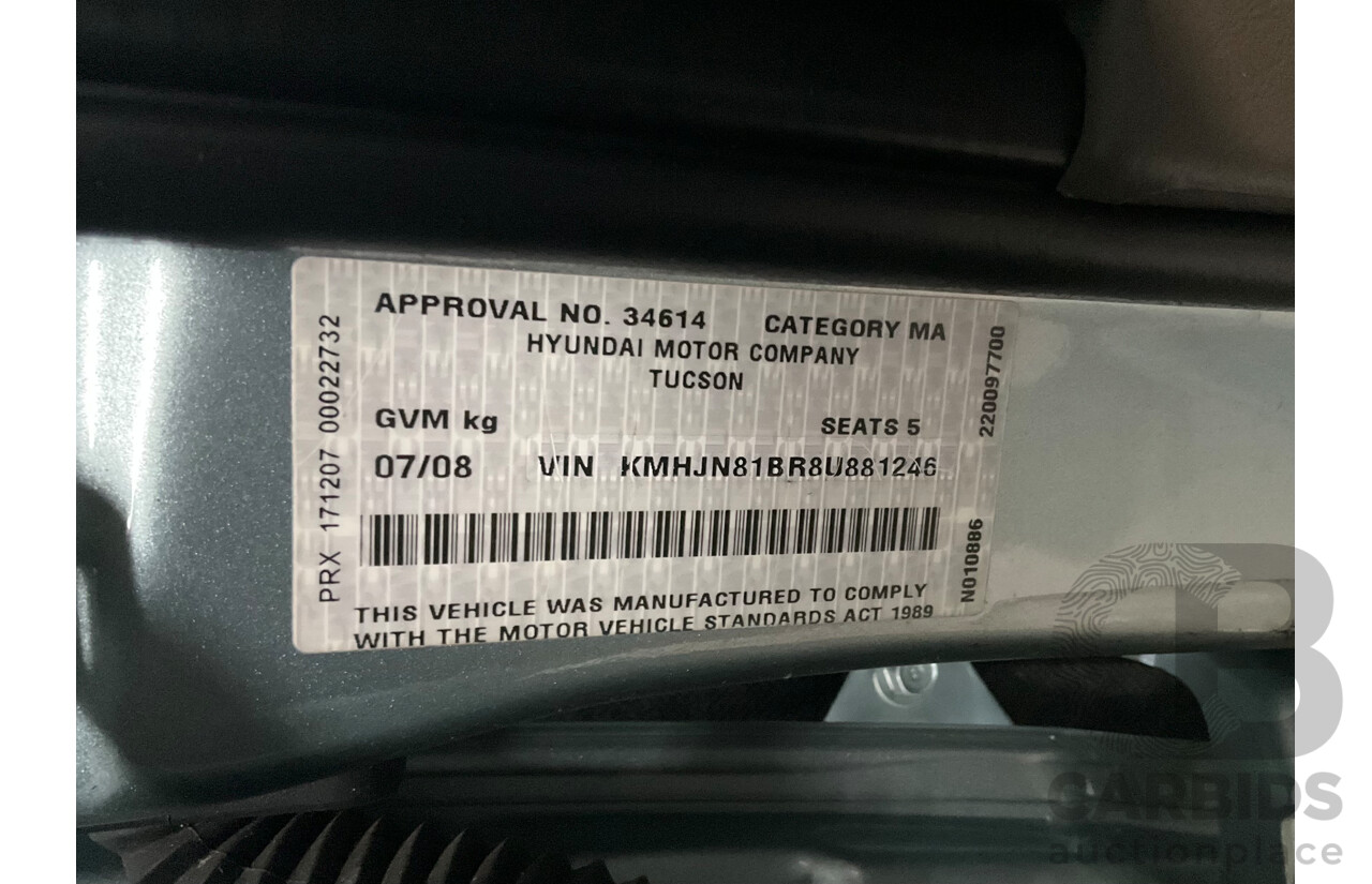 7/2008 Hyundai Tucson City SX MY07 4d Wagon Charming Grey Metallic 2.0L