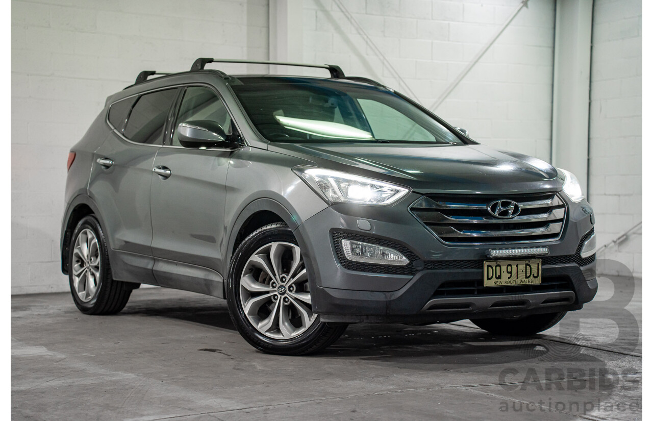 9/2013 Hyundai Santa Fe Highlander CRDi (4x4) DM 4d Wagon Titanium Silver Turbo Diesel 2.2L - 7 Seater