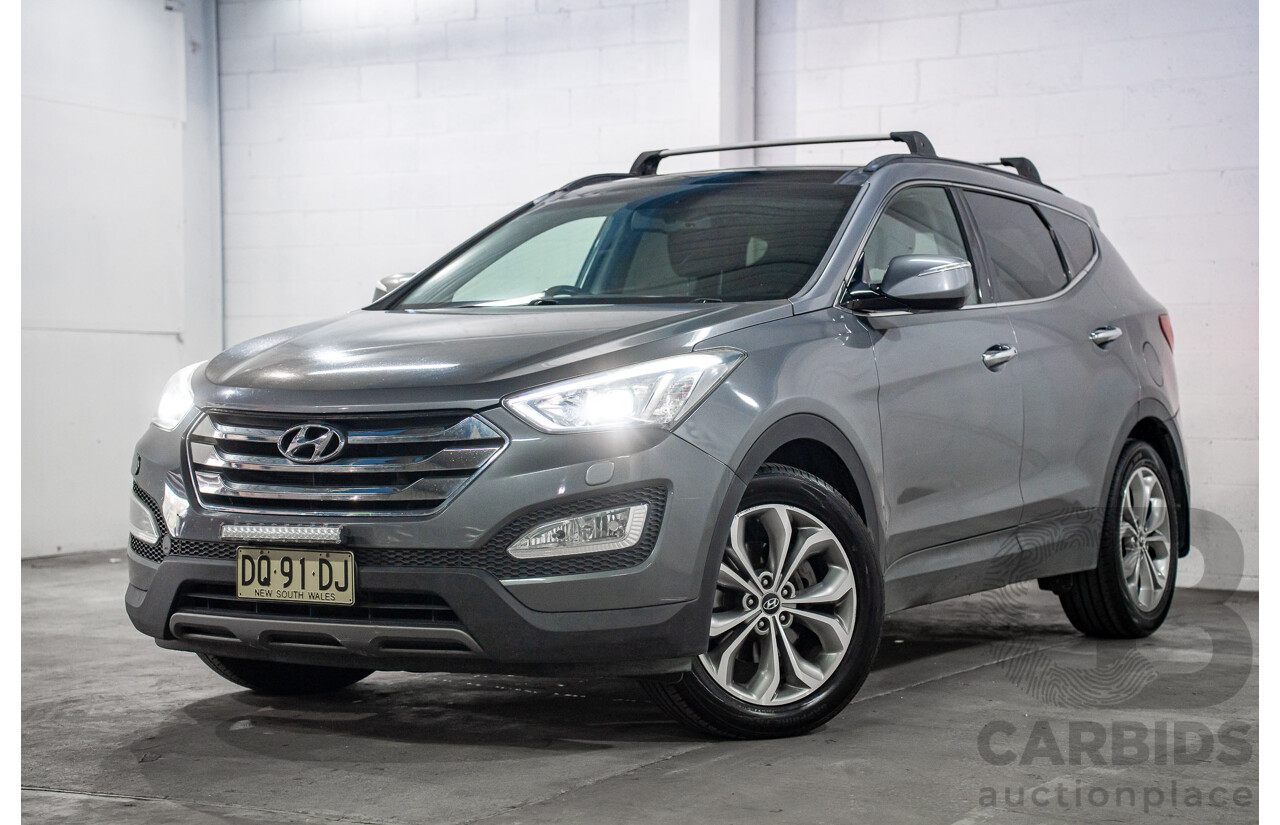 9/2013 Hyundai Santa Fe Highlander CRDi (4x4) DM 4d Wagon Titanium Silver Turbo Diesel 2.2L - 7 Seater